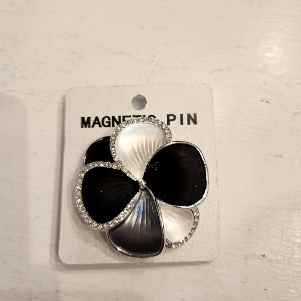 Black and White Magnetic Pin NWT